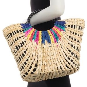 Lucky Brand Straw Beaded Tote